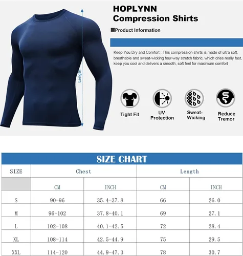 Miniatura 6 de HOPLYNN Paquete de 45 camisetas de compresión de entrenamiento para hombre, manga largacorta, camiseta atlética para deportes
