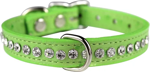 Miniatura 41 de Collar de perro de cuero y cristales de OmniPet Signature, cuero de grano de violeta africana de avestruz, se ajusta a un tamaño de cuello de 6"-8