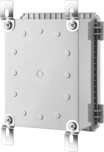 Miniatura 6 de Caja de conexiones Gratury, carcasa de plástico impermeable IP67 para proyectos eléctricos, cubierta con bisagras gris, incluye placa de montaje