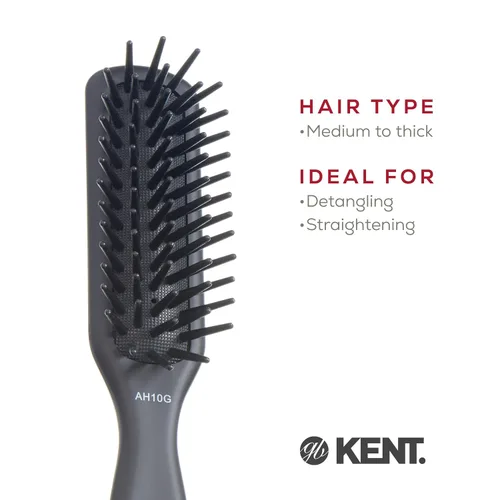 Miniatura 6 de Kent AH10G Airhedz Pro - Cepillo de pelo con pasador estrecho (pasador de grasa, gris)