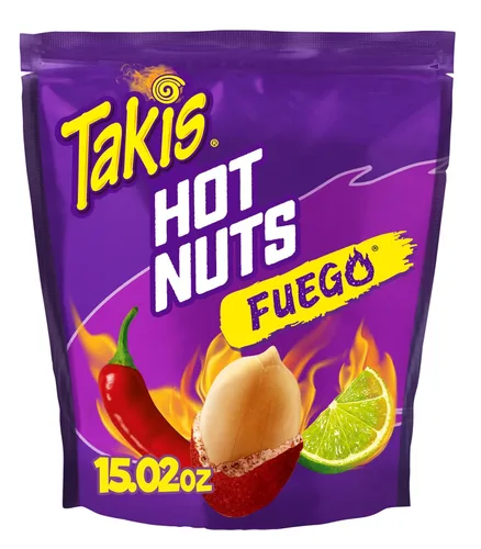Miniatura 10 de Takis Fuego Hot Nuts - Caja de 12 unidades / 3.2 onzas, sabor a chile picante y lima, cacahuetes extremadamente picantes dobles