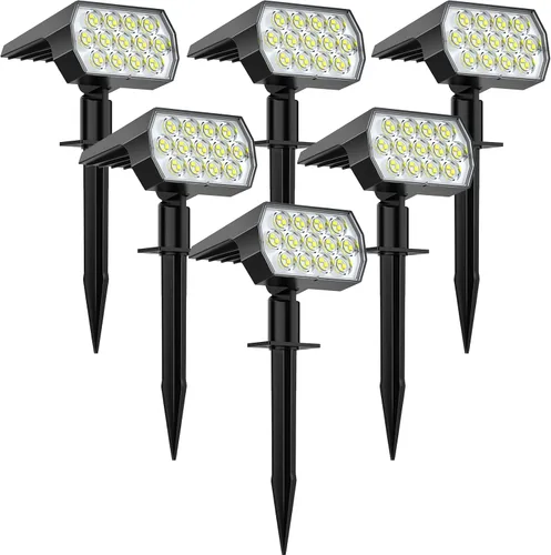 Miniatura 8 de WELALO Focos solares para exteriores, [2 unidades/65 LED/3 modos] focos solares de paisaje, luces de seguridad alimentadas por energía solar, luces