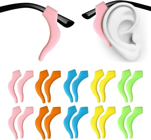 Miniatura 7 de PTSLKHN Ganchos de silicona suave para las orejas, 10 pares de lentes antideslizantes para lentes, lentes de sol, lentes de lectura