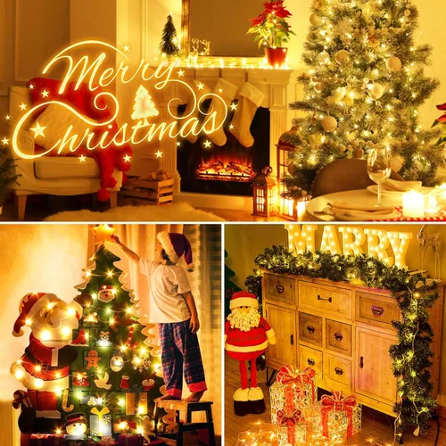 Miniatura 6 de 【Paquete de 10】Luces de Hadas a Batería con Temporizador, 7FT 20LED Luces de Cadena Impermeables Cable Plateado Luces de Hadas a Batería Luces