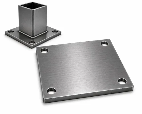 JM - Placa base de acero resistente de 8 x 8 pulgadas, 4 agujeros con 5/8 pulgadas de diámetro, esquinas redondeadas (1)