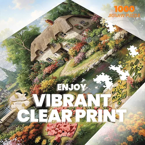 Miniatura 2 de Rompecabezas para adultos de 1000 piezas, paisaje natural de campo inglés de primavera, rompecabezas de 1000 piezas para adultos mayores