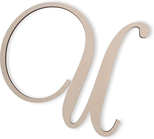 Miniatura 36 de Jess and Jessica Letra de madera A, 4 pulgadas de largo x 1/4 de pulgada de grosor, letras grandes de madera para decoración de pared, letras