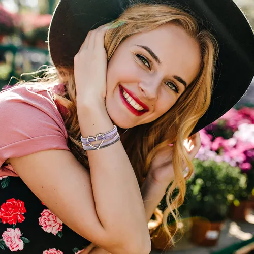Miniatura 7 de Pulseras envolventes de cuero para mujer, pulseras negras, pulseras bohemias multicapa con cierre magnético, pulseras de corazón, joyas