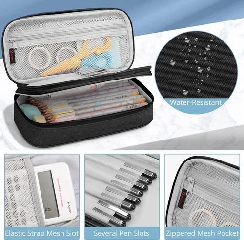 Miniatura 4 de FINPAC Estuche para lápices, caja de lápices de gran capacidad, organizador de almacenamiento de artículos de papelería para mujeres, hombres