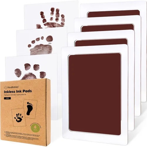 Miniatura 30 de Kit de Huellas de Manos y Pies de Bebé Sin Tinta Redondo de 2 Piezas - Almohadilla de Tinta Sin Desorden para Recuerdo de Recién Nacido, Kit