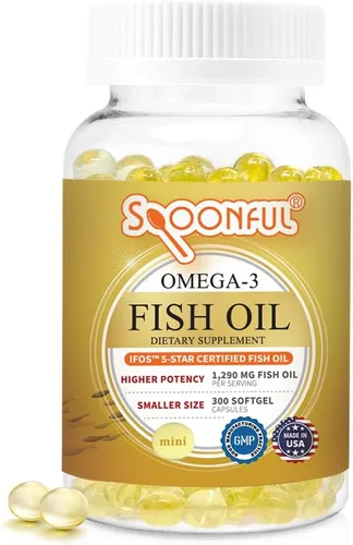 Miniatura 8 de Spoonful Mini Aceite de Pescado Omega 3, Certificado iFOS, 1290 mg por Porción, 120 Cápsulas Blandas Perlas, Cápsulas de Tamaño Pequeño Fáciles