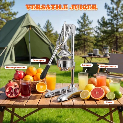 Miniatura 7 de Moongiantgo Exprimidor manual comercial, extractor de jugo de prensa manual resistente con 2 bolsas de frutas reutilizables, exprimidor profesional