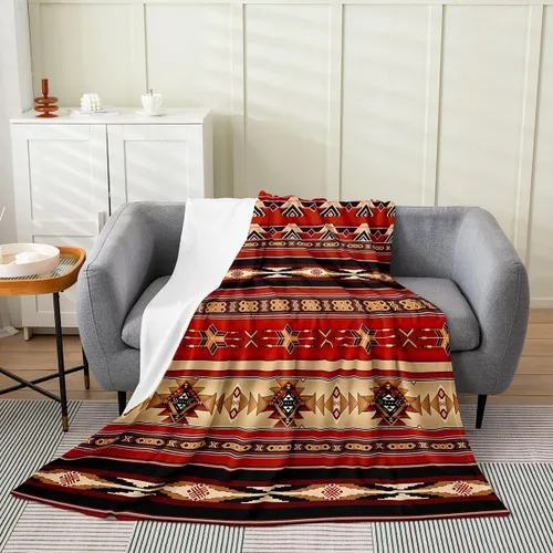 Miniatura 29 de Erosebridal Western Cowgirl Blanket 40x50 Western Cowboy Fleece Flannel Blanket for Bed Sofa Crib Horseshoe Boots Southwestern Fuzzy Plush Throw