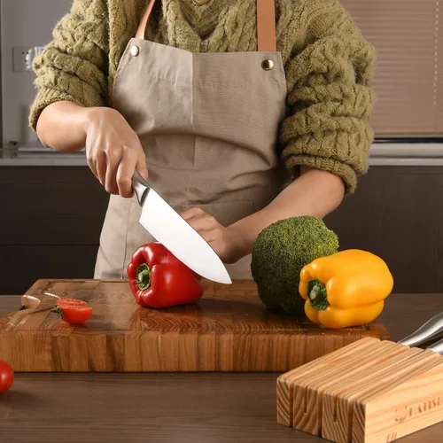 Miniatura 7 de Juego de cuchillos de cocina, juego de 6 piezas de bloques de cuchillos con organizador de cajones de cuchillos de pino, perfecto para el hogar