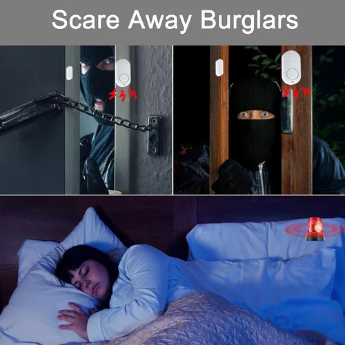 Miniatura 4 de Alarma de puerta y ventana, paquete de 8 alarmas de piscina de 120 dB para puerta, alarmas de ventana para seguridad del hogar y seguridad