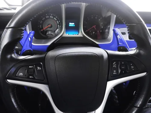 Miniatura 3 de iJDMTOY Extensiones de palanca de cambios de paleta de aluminio CNC azul más grandes compatibles con Chevy Camaro 2012-15, Cadillac CT6 XT5 2016-19