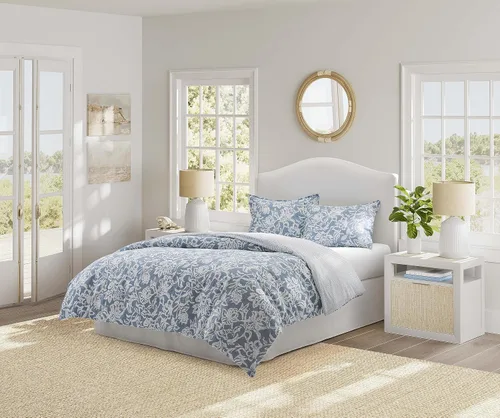 Miniatura 2 de Nautica Juego de edredón individual, ropa de cama reversible con funda a juego, decoración floral para habitación, artículos esenciales para Tortola
