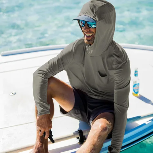 Miniatura 37 de Free Fly Sudadera ligera con capucha para hombre, con protección solar UPF 20+ para hombre, transpirable, manga larga, para pesca