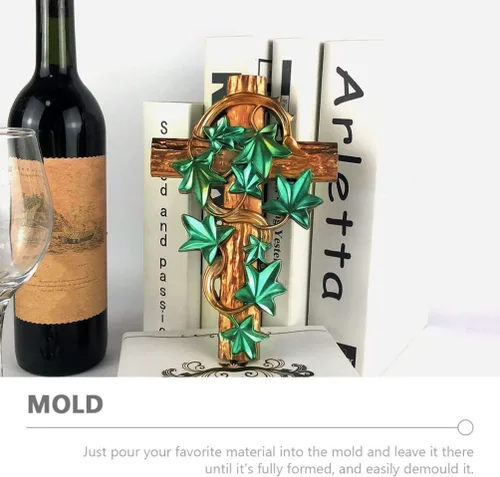 Miniatura 9 de OSALADI Vasos de paja Moldes de fundición de silicona en forma de cruz Molde epoxi Llavero de silicona de resina para bricolaje, collar, pulsera
