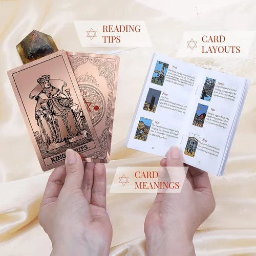 Miniatura 6 de Cartas de Tarot para Principiantes Cartas de Tarot Impermeables con Libro Guía Lámina Dorada con Significados en Ellas 78 Cartas Originales Clásicas