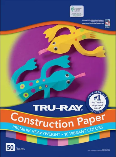 Miniatura 2 de Tru-Ray Papel de construcción, 10 colores vibrantes, 9 x 12 pulgadas, 50 hojas Surtido de colores brillantes