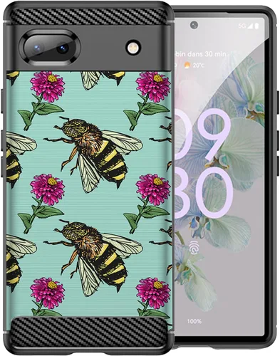 Miniatura 8 de CasesOnDeck Black TPU Case Compatible with Google Pixel 6A (2022) / Pixel 6A Case Slim Minimalistic Flexible Textured Cover -Bass Fishing