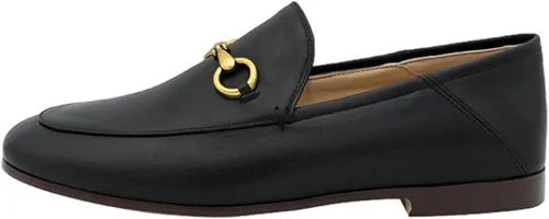 Miniatura 2 de Divanne Mocasines para mujer, mocasines planos de cadena dorada, mocasines de piel sin cordones