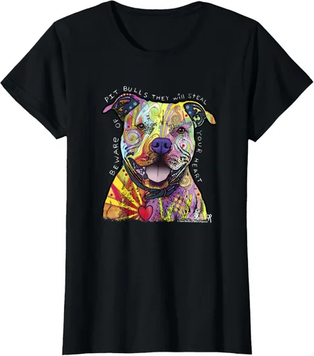 Miniatura 42 de Beware Of Pit Bulls, Dean Russo Pitbull Original - Camiseta para amantes de los perros, Negro