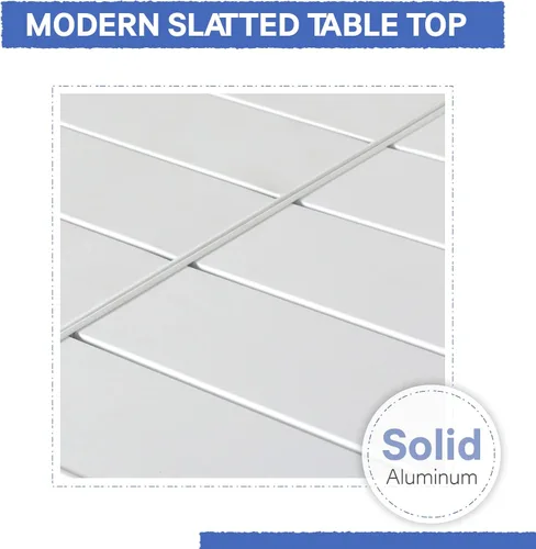 Miniatura 6 de Soleil Jardin Mesa de comedor extensible de aluminio para patio, de 35 a 71 pulgadas, mesa rectangular ajustable para interiores y exteriores