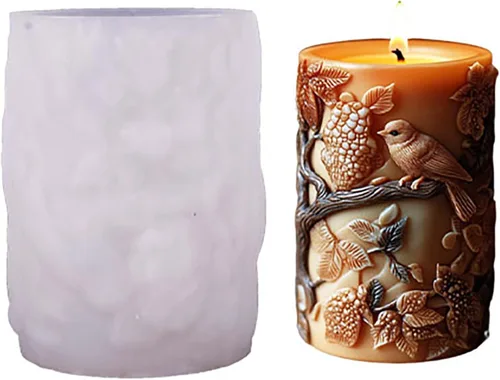 Moldes de cilindro de animales de pájaro Molde de vela espiral de onda de silicona - Moldes de fundición de resina de silicona para velas, resina y