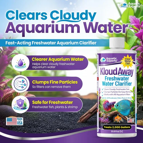 Miniatura 2 de KloudAway Aquarium Water Clarifier – Clears Cloudy Water in Freshwater Fish Tanks, 1 Liter, Made in USA, Aquatic Experts