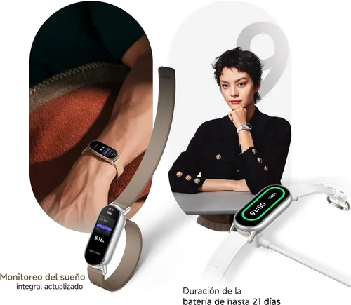 Miniatura 3 de XIAOMI Smart Band 9 versión global (2024) Pantalla Amoled de 1.62 pulgadas Batería de 233 mAh Hasta 21 días de duración de la batería Más