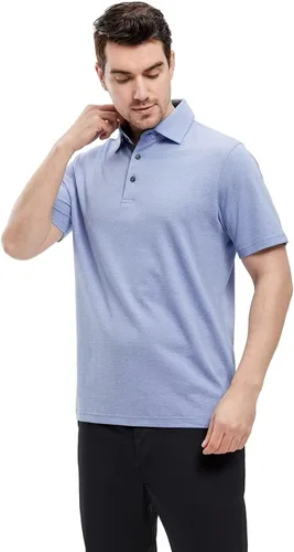 Miniatura 2 de VEBOON Men's Polo Shirts Long and Short Sleeve Cotton Blend Heather Moisture Wicking Casual Collared Shirts