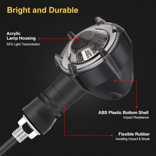 Miniatura 3 de surpassme 2 luces indicadoras LED de luz intermitente blanca y secuencia ámbar para motocicleta, luces de circulación diurna DRL Switchback Glow