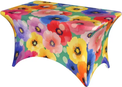 Miniatura 32 de Mantel rectangular ajustable de elastano elástico con estrellas patrióticas americanas de 4 pies, protector de mesa para fiestas, eventos