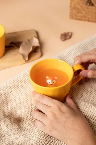 Miniatura 5 de DIHOclub Taza de cerámica de panda con animal 3D oculto, taza de figura de animal de dibujos animados hecha a mano, taza linda, regalo de Navidad
