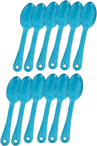 Cuchara Esmalte Azul Turquesa - Cuchara Turqueza Azul de Peltre Chica - 8 1/4" - Paquete de 12