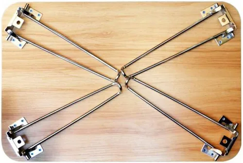 Miniatura 5 de 4 patas de mesa plegables de 28.5 pulgadas, de hierro sólido, resistentes, fáciles de instalar, patas de escritorio plegables (28.5 pulgadas)