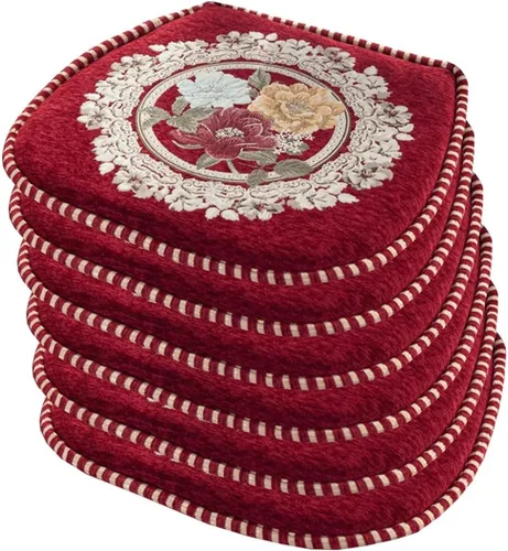 Miniatura 11 de EORNOW Juego de cojines para silla de comedor con lazos, juego de 1/2/4, almohadillas antideslizantes para silla de comedor con funda extraíble