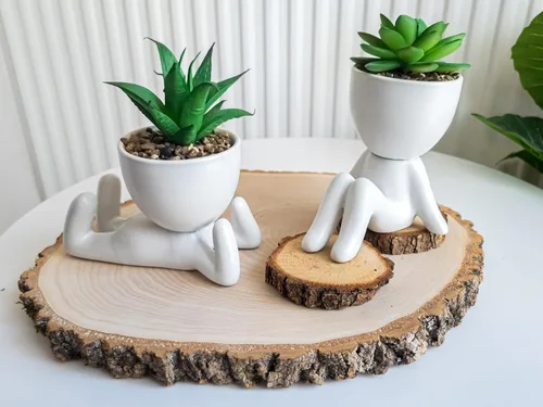Miniatura 2 de Pequeña planta falsa decoración de oficina para mujer, decoración de escritorio, bonita decoración de oficina, decoración de plantas de oficina