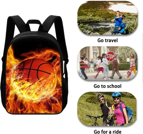 Miniatura 68 de HUGS IDEA Los animales frescos 3D niños escuela libro bolsa niños impresión mochilas, Baloncesto, Moderno
