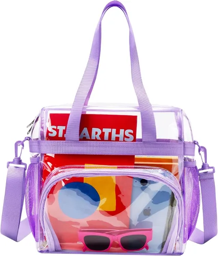 Miniatura 9 de Lyingflat Clear Bag for Stadium Events Clear Tote Bag with Removable Strap Transparent Bag for Sporting Concert Work