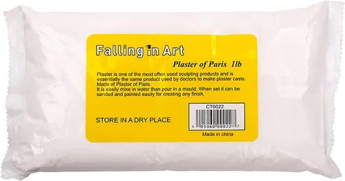 Falling in Art 1 lb (0,45 kg) Yeso de París en Polvo - Kit de Polvo para Moldes de Mano, Cemento de Yeso, Polvo de Yeso para Cerámica y Cerámica