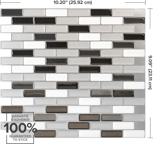 Miniatura 3 de SMART TILES Azulejo protector contra salpicaduras despegable y adhesivo - 5 hojas de 9.1" x 10.2" - Azulejo adhesivo 3D despegable para protector