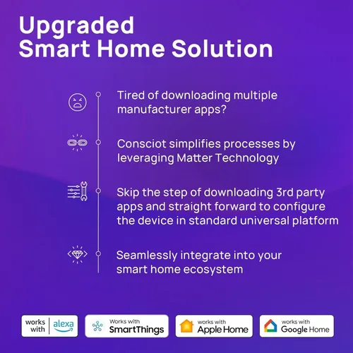 Miniatura 5 de Consciot Bombillas inteligentes, bombillas LED A19 E26 que cambian de color, WiFi y Bluetooth, certificado Matter, funciona con Alexa, Google Home