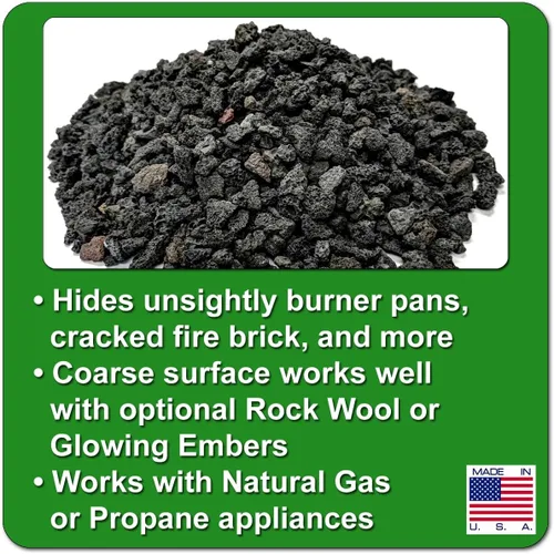 Miniatura 3 de Midwest Hearth gránulos de roca volcánica natural para chimeneas