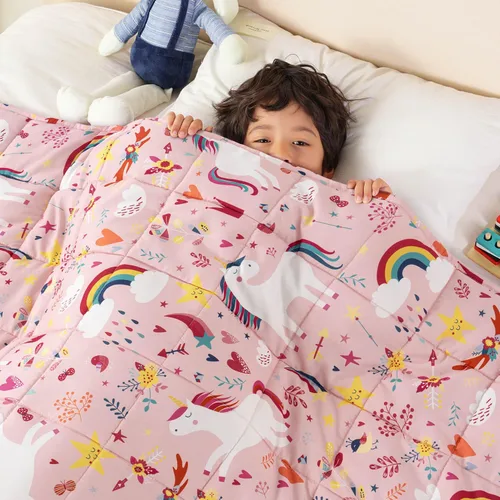 Miniatura 16 de Sivio Manta con peso de 5 libras, manta de regazo con peso de dinosaurio azul, manta transpirable pesada para dormir, lavable, 36 x 48 pulgadas