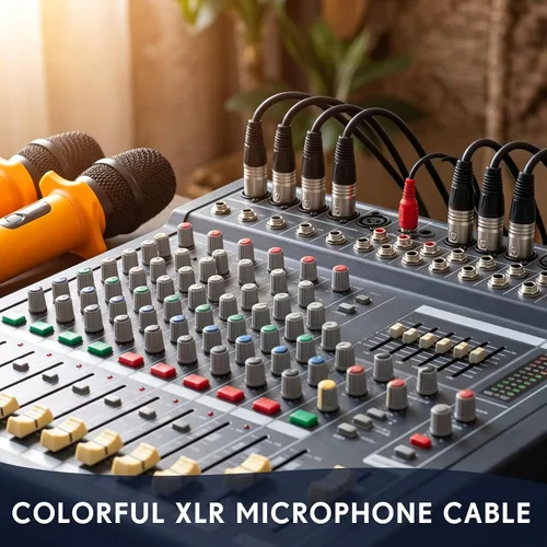 Miniatura 6 de Copkim Paquete de 10 cables XLR brillantes de 6 pies, 3 pines, cable de micrófono XLR equilibrado a macho a hembra para micrófono, mezclador