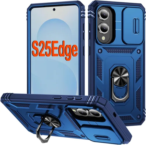 Miniatura 73 de PASNEW Funda para Samsung Galaxy S22 Ultra 5G, cubierta de cámara deslizante y soporte de dedo de metal giratorio de 360°, militar, resistente, a