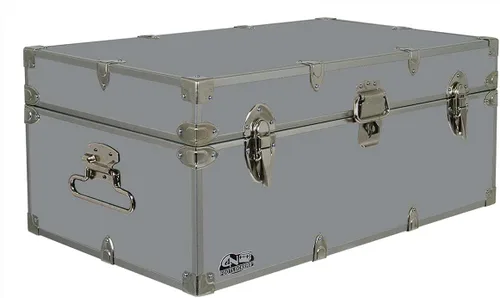 Miniatura 7 de C&N Footlockers - Baúl Happy Camper de tamaño completo - Tronco de campamento de verano #1 - Fabricado en los Estados Unidos - Reposapiés de acero